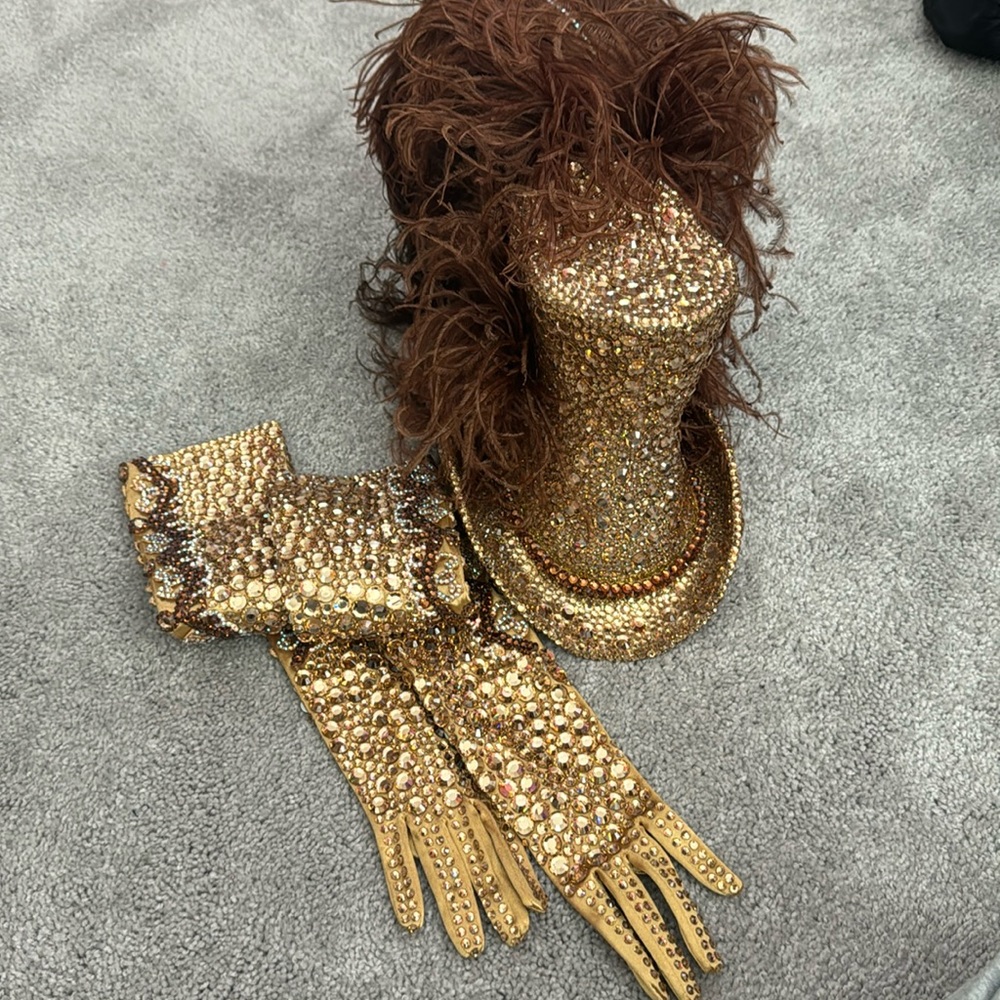 Custom Handmade Top Hat And Gloves